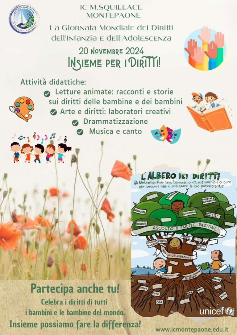 GIORNATA INTERNAZIONALE DEI DIRITTI DELL’INFANZIA E DELL’ADOLESCENZA.